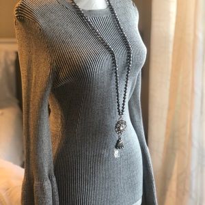 Gray flare sleeve tunic